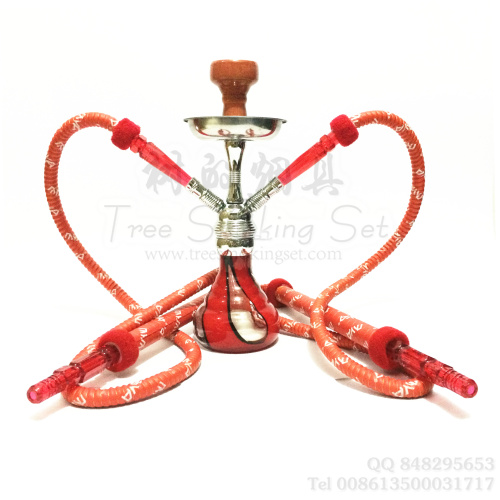 阿拉伯水烟壶小号锌合金 红色 双管