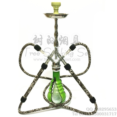 阿拉伯水烟壶绿色双管